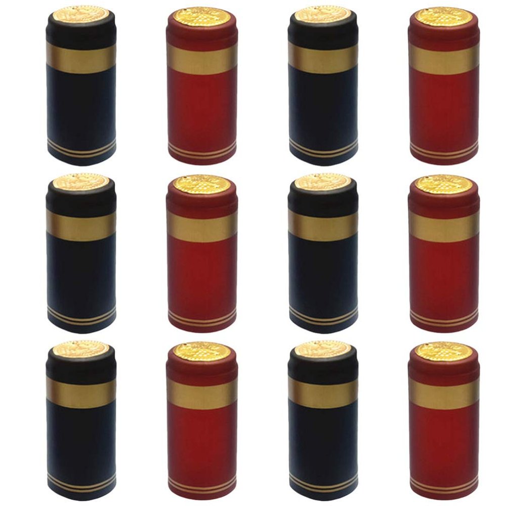 NUOBESTY 200pcs Heat Shrink Capsules Wine Bottle Shrink Caps Wine Shrink Wrap Wine Bottle Capsules for Wine Bottles