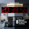CHKOSDA Digital Wall Clock, Oversize Led Digital Clock Large Display with Auto Dimmer, Huge Countdown Timer with Remote Control, 27" Wide Led Display, 6 Digits, Wall Mount, Date and Temperature (Red) view 3
