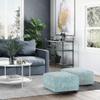 SIMPLIHOME Nate Square Pouf - 20 inch Wide Upholstered Handwoven Cotton Ottoman in Patterned Teal Melange, Boho Footstool or Extra Seating for Living Room with Artisanal Texture, Assembled view 2