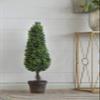 A&B Home 35" Artificial Spiral Boxwood Topiary Tree Potted Indoor or Outdoor House Decoration view 2