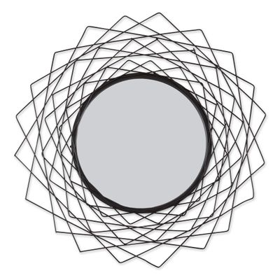 Accent Plus Geometric Black Wall Mirror 24" x 24"