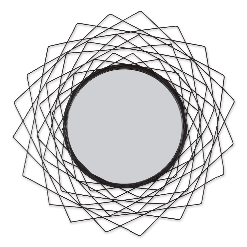 Accent Plus Geometric Black Wall Mirror 24" x 24"