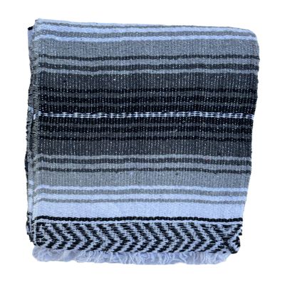 Authentic Mexican Falsa Blanket Perfect for Yoga,Beach, Camping,Picnic, Car seat Cover, Home Throw Decor(Gray/Black/White)