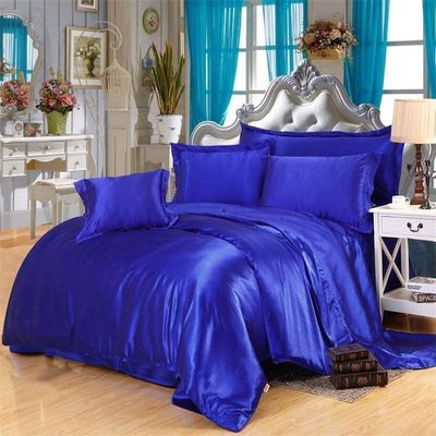 Silk Satin Sheets Set | Silk Satin Sheets Set California Queen | California Queen Sheets Set Royal Blue | Silk Fitted Sheet 18 Inch Deep Pocket | 7 Pc Bedding Set | Sheet Set with Duvet Set.