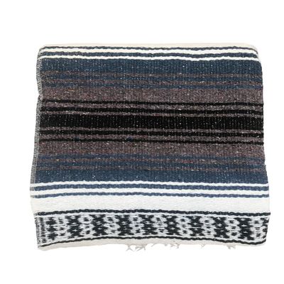 Baja Authentic Mexican Falsa Blanket 100% Acrylic Perfect for Yoga, Beach, Camping, Picnic, Car Seat Cover, Home Throw Decor (Dust Blue)