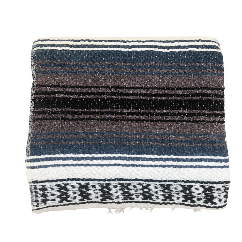 Baja Authentic Mexican Falsa Blanket 100% Acrylic Perfect for Yoga, Beach, Camping, Picnic, Car Seat Cover, Home Throw Decor (Dust Blue)