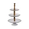 A&B Home Metal 3 Tier High Tea White Decoration Metal Catering Party Tray Display Stand for Kitchen Dining Room D 14" x 23.5" view 1