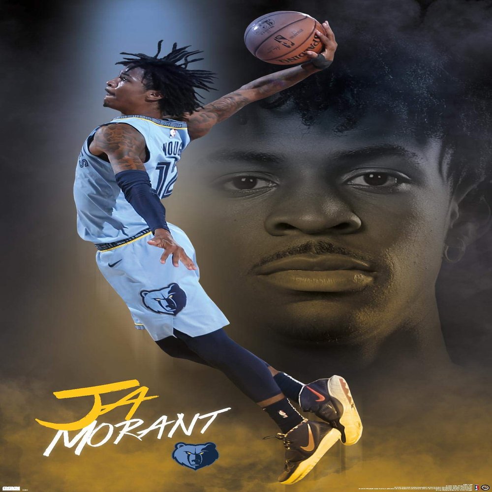 NBA Memphis Grizzlies - Ja Morant 20 Wall Poster, 34L" x 22.4W", Premium Unframed Version