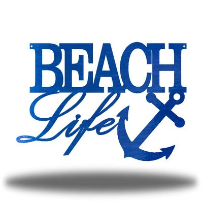 Riverside Designs Beach Life Coastal Ocean Beach Metal Art Steel Wall Decor (36", Blue)