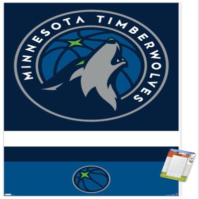 Trends International NBA Minnesota Timberwolves - Logo 20 Wall Poster, 34L x 22.4W, Premium Poster & Mount Bundle
