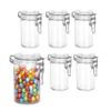 Hammont Clamp Jar Shaped Acrylic Candy Boxes - 6 Pack - 1.75"x3.5" - Perfect for Weddings, Birthdays, Party Favors and Gifts | Designer Cute Clear Lucite Plastic Treat Containers view 1