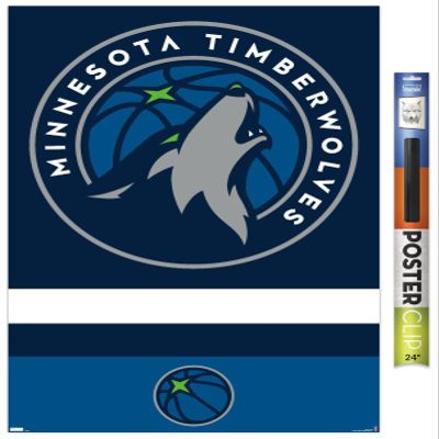 Trends International NBA Minnesota Timberwolves - Logo 20 Wall Poster, 34L x 22.4W, Premium Poster & Clip Bundle