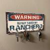 Brotherhood Compatible with Warning Do Not Touch My Ranchero Rusty Grunge Old Antique Design Key Hanger Organizer Wall Mount Rack for Holders The Home Keys Ring Decorative Hangers Decor Hook Holder view 2