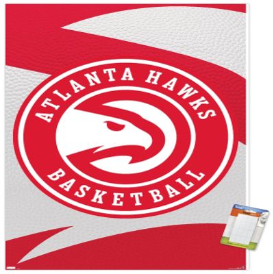 Trends International NBA Atlanta Hawks - Logo 20 Wall Poster, 34L x 22.4W, Premium Poster & Mount Bundle