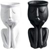 2 Pieces Character Portrait Flowers Pot Resin Succulent Flowers Pot Abstract Face Flowers Pot Household Desktop Vase view 1