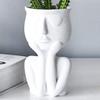 2 Pieces Character Portrait Flowers Pot Resin Succulent Flowers Pot Abstract Face Flowers Pot Household Desktop Vase view 2