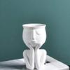 2 Pieces Character Portrait Flowers Pot Resin Succulent Flowers Pot Abstract Face Flowers Pot Household Desktop Vase view 4