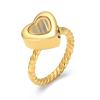 constantlife Cremation Rings Jewelry for Ashes Glass Heart Shape Urns Hand Ring Stainless Steel Human Pets Ashes Holder Keepsake (Golden, 7#) view 1