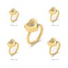 constantlife Cremation Rings Jewelry for Ashes Glass Heart Shape Urns Hand Ring Stainless Steel Human Pets Ashes Holder Keepsake (Golden, 7#) view 2