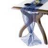 MDS Pack of 5 Wedding 27 x 170 inches Long Sheer Organza Table Runner for Wedding Banquets Decorations Birthday Parties, Engagements, Rustic Boho for 14 Ft Table Runners -Navy Blue view 2