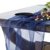 MDS Pack of 5 Wedding 27 x 170 inches Long Sheer Organza Table Runner for Wedding Banquets Decorations Birthday Parties, Engagements, Rustic Boho for 14 Ft Table Runners -Navy Blue view 3