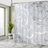 Ambesonne Floral Shower Curtain, Baroque Swirl Branches Curved Flower Leaves Shabby Form Nature Pattern, Cloth Fabric Bathroom Decor Set with Hooks, 69" W x 70" L, Pearl White view 4