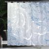 Ambesonne Floral Shower Curtain, Baroque Swirl Branches Curved Flower Leaves Shabby Form Nature Pattern, Cloth Fabric Bathroom Decor Set with Hooks, 69" W x 84" L, Petrol Blue view 3