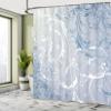 Ambesonne Floral Shower Curtain, Baroque Swirl Branches Curved Flower Leaves Shabby Form Nature Pattern, Cloth Fabric Bathroom Decor Set with Hooks, 69" W x 84" L, Petrol Blue view 4