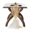 MDS Pack of 5 Wedding 27 x 170 inches Long Sheer Organza Table Runner for Wedding Banquets Decorations Birthday Parties, Engagements, Rustic Boho for 14 Ft Table Runners - Champagne Gold view 1