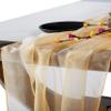 MDS Pack of 5 Wedding 27 x 170 inches Long Sheer Organza Table Runner for Wedding Banquets Decorations Birthday Parties, Engagements, Rustic Boho for 14 Ft Table Runners - Champagne Gold view 3