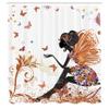 Ambesonne Fantasy Shower Curtain, Spring Butterfly Girl Wings Floral Dress Surreal Garden Print, Cloth Fabric Decorative Set with Hooks for Bathroom Dorm Home Essentials, 69" W x 70" L, Pale Cinnamon view 2