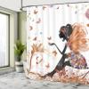 Ambesonne Fantasy Shower Curtain, Spring Butterfly Girl Wings Floral Dress Surreal Garden Print, Cloth Fabric Decorative Set with Hooks for Bathroom Dorm Home Essentials, 69" W x 70" L, Pale Cinnamon view 4