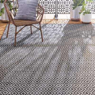 Home Dynamix Tripoli Lydia Modern Indoor/Outdoor Area Rug, Charcoal/Cream, 3'7"x5'2" Rectangle