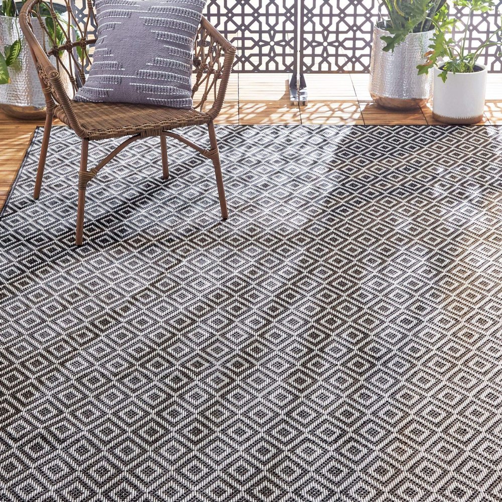 Home Dynamix Tripoli Lydia Modern Indoor/Outdoor Area Rug, Charcoal/Cream, 3'7"x5'2" Rectangle