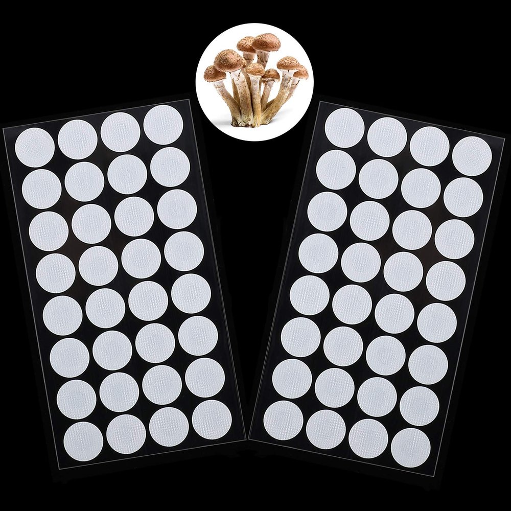 Zonon 64 Pieces Synthetic Filter Paper Stickers 20 mm 0.3 mm Synthetic Filter Disc Tape Mushroom Applied Under Mason Jar for Mushroom Cultivation