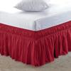 Amuze Bedding Easy Fit Elastic Wrap Around Ruffled Bed Skirt Recron 1000 Thread Count(Blood Red, Olympic Queen, Drop Length 24 Inches) view 1