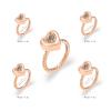 constantlife Cremation Rings Jewelry for Ashes Glass Heart Shape Urns Hand Ring Stainless Steel Human Pets Ashes Holder Keepsake (Rose Gold, 6#) view 2