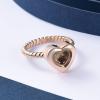constantlife Cremation Rings Jewelry for Ashes Glass Heart Shape Urns Hand Ring Stainless Steel Human Pets Ashes Holder Keepsake (Rose Gold, 6#) view 3
