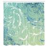 Ambesonne Floral Shower Curtain, Baroque Swirl Branches Curved Flower Leaves Shabby Form Nature Pattern, Cloth Fabric Bathroom Decor Set with Hooks, 69" W x 84" L, Fern Green view 2