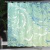 Ambesonne Floral Shower Curtain, Baroque Swirl Branches Curved Flower Leaves Shabby Form Nature Pattern, Cloth Fabric Bathroom Decor Set with Hooks, 69" W x 84" L, Fern Green view 3