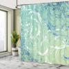 Ambesonne Floral Shower Curtain, Baroque Swirl Branches Curved Flower Leaves Shabby Form Nature Pattern, Cloth Fabric Bathroom Decor Set with Hooks, 69" W x 84" L, Fern Green view 4