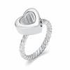 constantlife Cremation Rings Jewelry for Ashes Glass Heart Shape Urns Hand Ring Stainless Steel Human Pets Ashes Holder Keepsake (Silver, 8#) view 1
