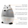 Crane Ultrasonic Cool Mist Animal Humidifier for Kids' Bedroom & Nursery, Adjustable 0.5 Gallon, Auto Shut-Off Silver Fox 0.5 Gallon Grey view 3