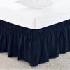 Amuze Bedding Easy Fit Elastic Wrap Around Ruffled Bed Skirt Recron 1000 Thread Count(Navy Blue, Full, Drop Length 24 Inches) view 1