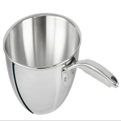 Cristel Castel'Pro Ultraply Stainless Steel Wok with Fixed Handles, 5.2 Qt. Capacity, Made in France, 5-Ply Construction, Safe for All Hobs + Induction