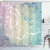 Ambesonne Floral Shower Curtain, Baroque Swirl Branches Curved Flower Leaves Shabby Form Nature Pattern, Cloth Fabric Bathroom Decor Set with Hooks, 69" W x 84" L, Seafoam White view 1
