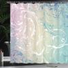 Ambesonne Floral Shower Curtain, Baroque Swirl Branches Curved Flower Leaves Shabby Form Nature Pattern, Cloth Fabric Bathroom Decor Set with Hooks, 69" W x 84" L, Seafoam White view 3