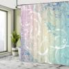 Ambesonne Floral Shower Curtain, Baroque Swirl Branches Curved Flower Leaves Shabby Form Nature Pattern, Cloth Fabric Bathroom Decor Set with Hooks, 69" W x 84" L, Seafoam White view 4