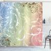 Ambesonne Floral Shower Curtain, Baroque Swirl Branches Curved Flower Leaves Shabby Form Nature Pattern, Cloth Fabric Bathroom Decor Set with Hooks, 69" W x 84" L, Pale Sky view 1