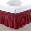 Amuze Bedding Easy Fit Elastic Wrap Around Ruffled Bed Skirt Recron 1000 Thread Count(Burgundy, Olympic Queen, Drop Length 24 Inches) view 1